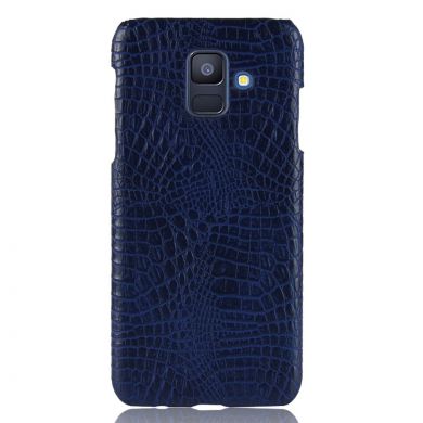 Пластиковый чехол Deexe Croco Style для Samsung Galaxy A6 2018 (A600) - Blue