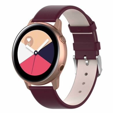 Ремінець Deexe Classic Style для Samsung Watch Active / Active 2 40mm / Active 2 44mm - Wine Red