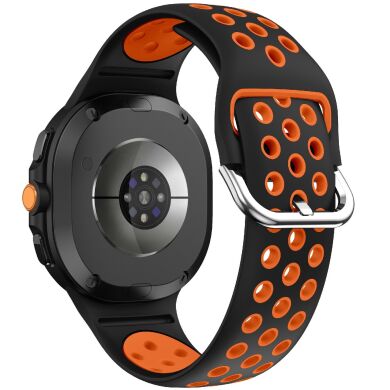 Ремешок Deexe Dual Color для Samsung Galaxy Watch 8 (40/44mm) / 8 Classic - Black / Orange