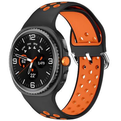 Ремешок Deexe Dual Color для Samsung Galaxy Watch 8 (40/44mm) / 8 Classic - Black / Orange