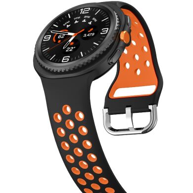 Ремешок Deexe Dual Color для Samsung Galaxy Watch 8 (40/44mm) / 8 Classic - Black / Orange