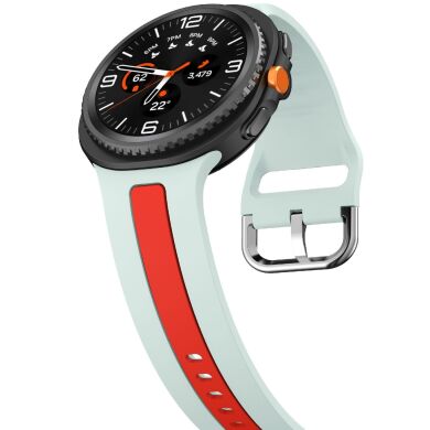 Ремешок Deexe Sport Strap для Samsung Galaxy Watch 8 (40/44mm) / 8 Classic - Mint Green / Red