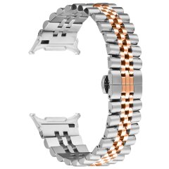 Ремешок Deexe Stainless Steel QuickFit для Samsung Galaxy Watch Ultra (2025) - Silver / Rose Gold