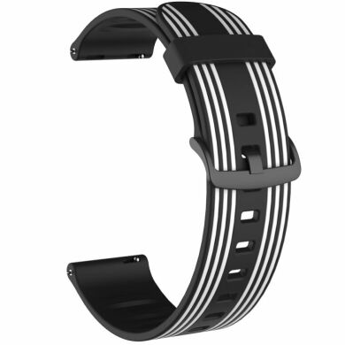 Ремешок Deexe Twill Color Strap для часов с шириной крепления 22мм - Black / White