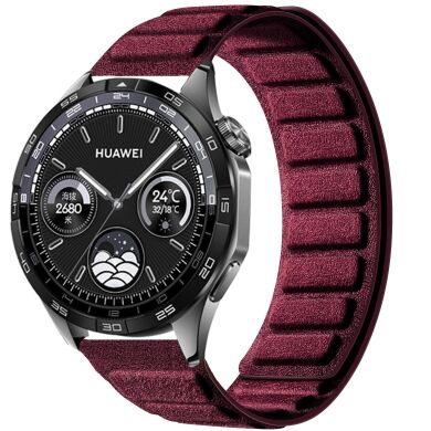 Ремешок Reframe Suede Leather для часов с шириной крепления 22мм - Wine Red