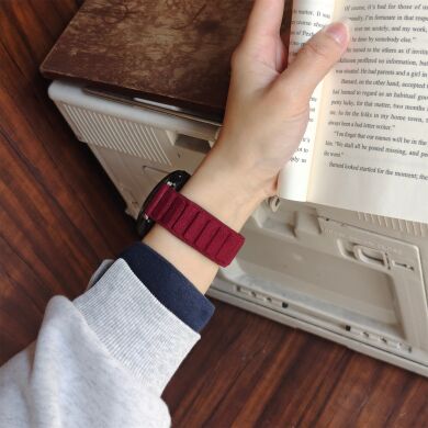 Ремешок Reframe Suede Leather для часов с шириной крепления 22мм - Wine Red