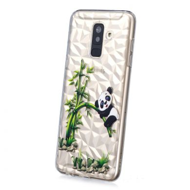 Силіконовий чохол UniCase 3D Diamond Pattern для Samsung Galaxy A6+ 2018 (A605), Panda with Bamboo