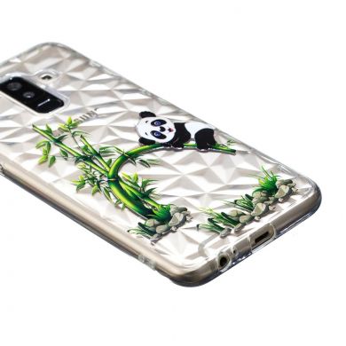 Силіконовий чохол UniCase 3D Diamond Pattern для Samsung Galaxy A6+ 2018 (A605), Panda with Bamboo