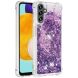 Силиконовый (TPU) чехол Deexe Liquid Glitter для Samsung Galaxy A13 5G (A136) / A04s (A047) - Dark Purple Hearts. Фото 2 из 7