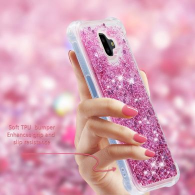 Силіконовий (TPU) чохол Deexe Liquid Glitter для Samsung Galaxy J6+ (J610), Red