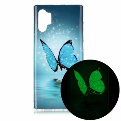 Силіконовий (TPU) чохол Deexe LumiCase для Samsung Galaxy Note 10+ (N975) - Blue Butterfly