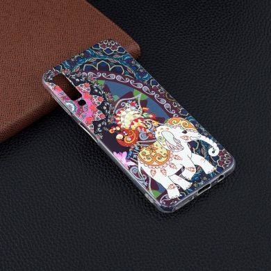 Силиконовый (TPU) чехол Deexe Pretty Glossy для Samsung Galaxy A7 2018 (A750) - Flower and Elephant
