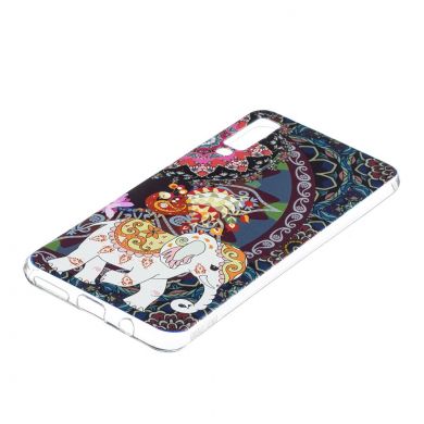 Силиконовый (TPU) чехол Deexe Pretty Glossy для Samsung Galaxy A7 2018 (A750) - Flower and Elephant