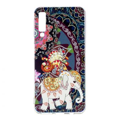Силиконовый (TPU) чехол Deexe Pretty Glossy для Samsung Galaxy A7 2018 (A750) - Flower and Elephant
