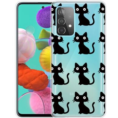 Силиконовый (TPU) чехол Deexe Pretty Glossy для Samsung Galaxy A73 (A736) - Black Cats