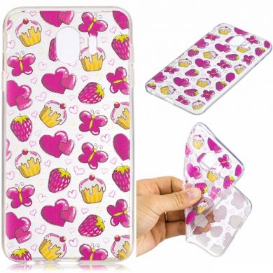 Силиконовый (TPU) чехол Deexe Pretty Glossy для Samsung Galaxy J4 2018 (J400) - Sweet Pattern