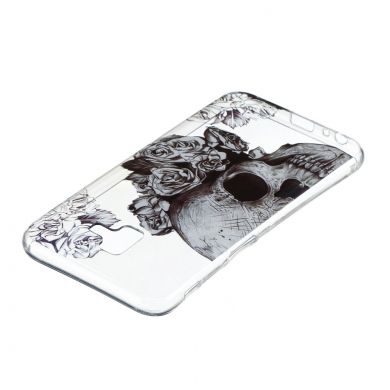 Силіконовий (TPU) чохол Deexe Pretty Glossy для Samsung Galaxy J6+ (J610) - Skull and Flowers
