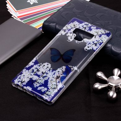 Силиконовый (TPU) чехол Deexe Pretty Glossy для Samsung Galaxy Note 9 (N960) - Butterfly and Flower