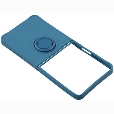 Силіконовий (TPU) чохол з кільцем Deexe Color Shell (FF) для Samsung Galaxy Flip 8 - Midnight Blue