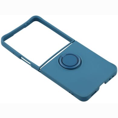 Силіконовий (TPU) чохол з кільцем Deexe Color Shell (FF) для Samsung Galaxy Flip 8 - Midnight Blue