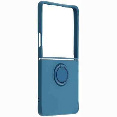 Силіконовий (TPU) чохол з кільцем Deexe Color Shell (FF) для Samsung Galaxy Flip 8 - Midnight Blue