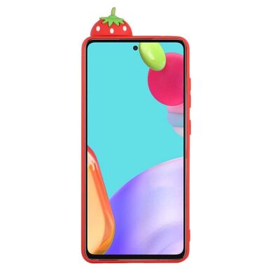 Силиконовый (TPU) чехол UniCase 3D Cartoon Pattern для Samsung Galaxy A52 (A525) / A52s (A528) - Strawberry