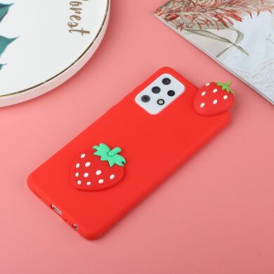 Силиконовый (TPU) чехол UniCase 3D Cartoon Pattern для Samsung Galaxy A52 (A525) / A52s (A528) - Strawberry