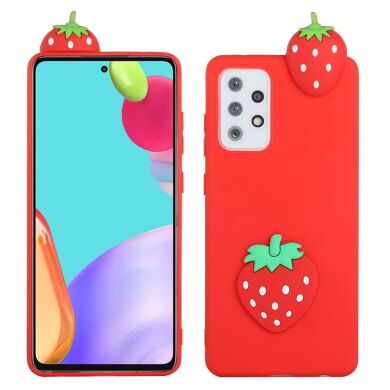 Силиконовый (TPU) чехол UniCase 3D Cartoon Pattern для Samsung Galaxy A52 (A525) / A52s (A528) - Strawberry