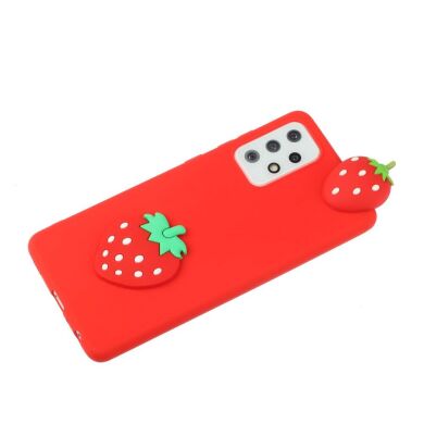 Силиконовый (TPU) чехол UniCase 3D Cartoon Pattern для Samsung Galaxy A52 (A525) / A52s (A528) - Strawberry