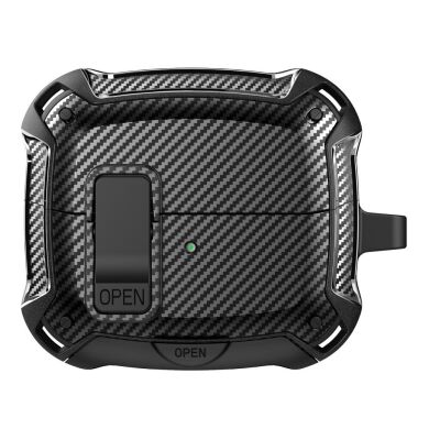 Защитный чехол Deexe Carbon Shield для Samsung Galaxy Buds 3 / Buds 3 Pro - Black