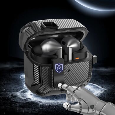 Защитный чехол Deexe Carbon Shield для Samsung Galaxy Buds 3 / Buds 3 Pro - Black