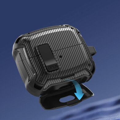 Защитный чехол Deexe Carbon Shield для Samsung Galaxy Buds 3 / Buds 3 Pro - Black