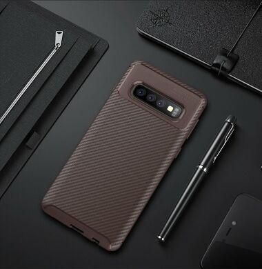 Захисний чохол Deexe Fusion для Samsung Galaxy S10 Plus (G975) - Coffee