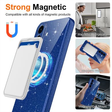 Захисний чохол Deexe Glitter Case with MagSafe для Samsung Galaxy A57 (A576) - Black