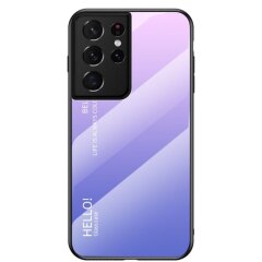 Захисний чохол Deexe Gradient Color для Samsung Galaxy S21 Ultra - Pink / Purple