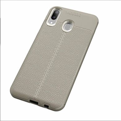 Защитный чехол Deexe Leather Cover для Samsung Galaxy M20 - Grey