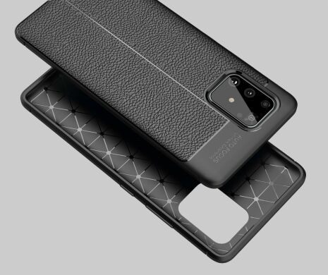 Защитный чехол Deexe Leather Cover для Samsung Galaxy S10 Lite (G770) - Black