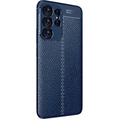 Защитный чехол Deexe Leather Cover для Samsung Galaxy S23 Ultra - Blue
