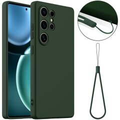 Захисний чохол Deexe Silicone Case with MagSafe для Samsung Galaxy S25 Ultra (S938) - Dark Green