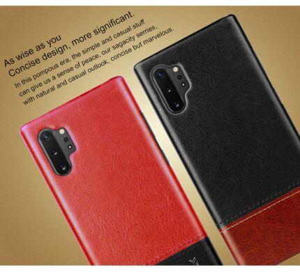 Захисний чохол IMAK Leather Series для Samsung Galaxy Note 10+ (N975) - Red / Black
