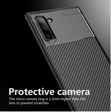 Защитный чехол IPAKY Carbon Fiber для Samsung Galaxy Note 10 (N970) - Black
