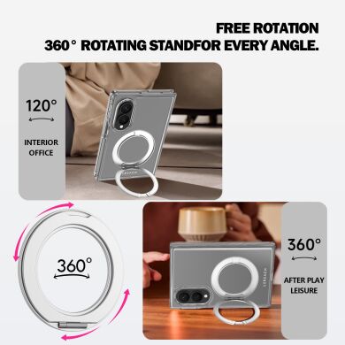 Защитный чехол LEREACH TOC Crystal MagStand для Samsung Galaxy Fold 8 - Transparent