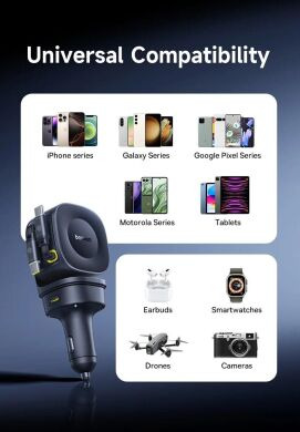 Автомобільний зарядний пристрій Baseus PrimeTrip VR2 Max PD100W+QC3.0 (Type-C + USB) + кабель 2Type-C (C02066) - Cosmic Black