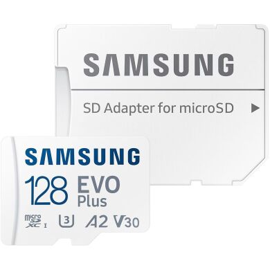 Карта пам’яті MicroSDXC Samsung EVO Plus 128GB C10 UHS-I R160MB/s + адаптер (MB-MC128SA/EU) - White