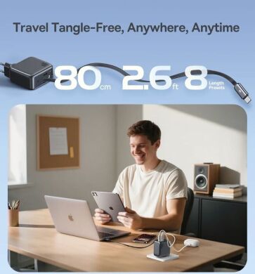 Мережевий зарядний пристрій Baseus EnerCore CJ11 2C+U (100W) + кабель Type-C (E0120M00) - Black