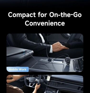 Автомобільний зарядний пристрій Baseus PrimeTrip VR2 Max PD100W+QC3.0 (Type-C + USB) + кабель 2Type-C (C02066) - Cosmic Black