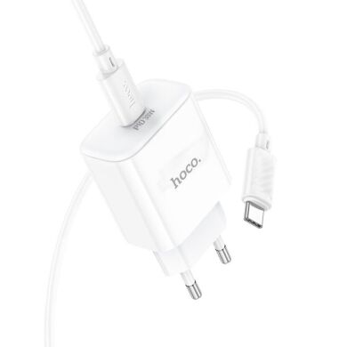 Сетевое зарядное устройство Hoco C76A Pro PD30W + кабель Type-C to Type-C - White