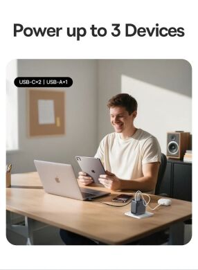 Мережевий зарядний пристрій Baseus EnerCore CJ11 2C+U (100W) + кабель Type-C (E0120M00) - Black