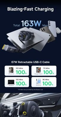 Автомобільний зарядний пристрій Baseus PrimeTrip VR2 Max PD100W+QC3.0 (Type-C + USB) + кабель 2Type-C (C02066) - Cosmic Black