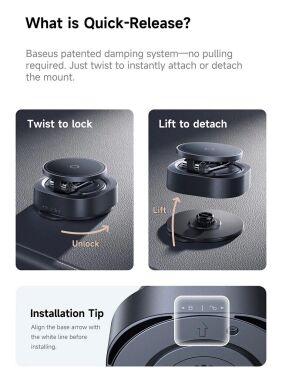 Автомобільний тримач Baseus PrimeTrip VC3 Flex Suction Type Car Mount (C0013R00) - Black